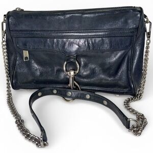 Rebecca Minkoff Black Leather Studded Chain Shoulder Crossbody Bag
